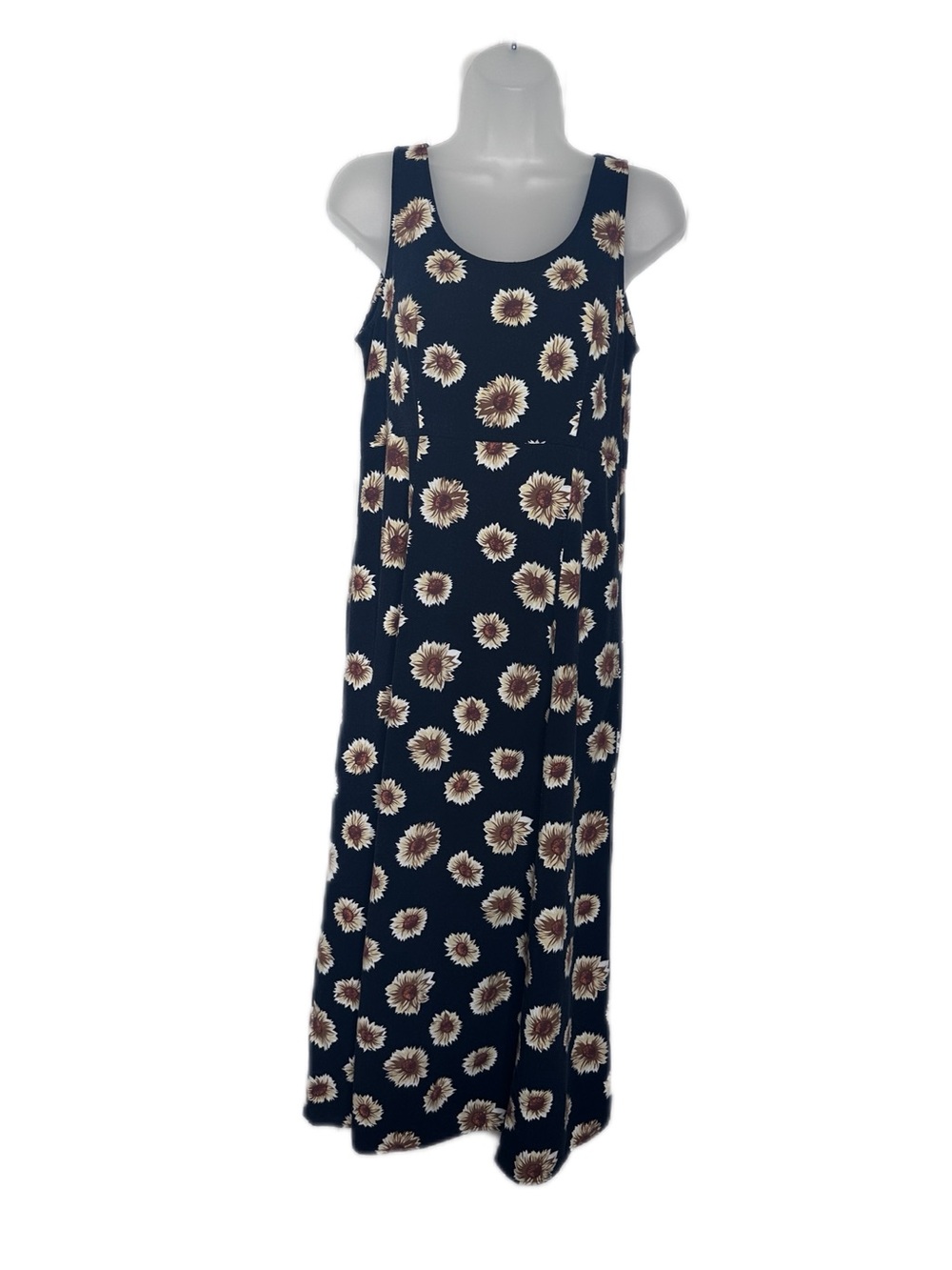 Vintage R&K Originals Black Sunflower Tank Dress Size 6